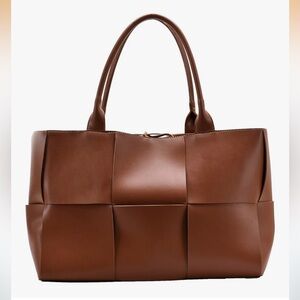 Brown Woven Tote Bag